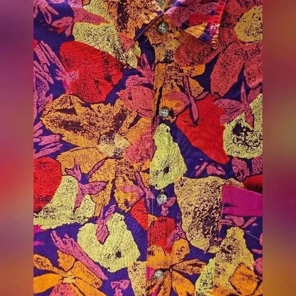 UNIONBAY Extra Comfort Retro Men's Hawaiian Floral Shirt - Picture 7 of 7